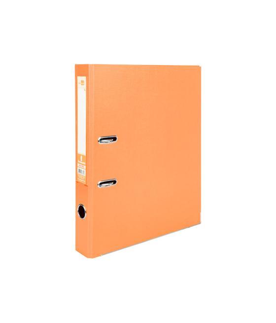 Archivador de palanca liderpapel folio documenta forrado pvc con rado lomo 52 mm naranja compresor metélico