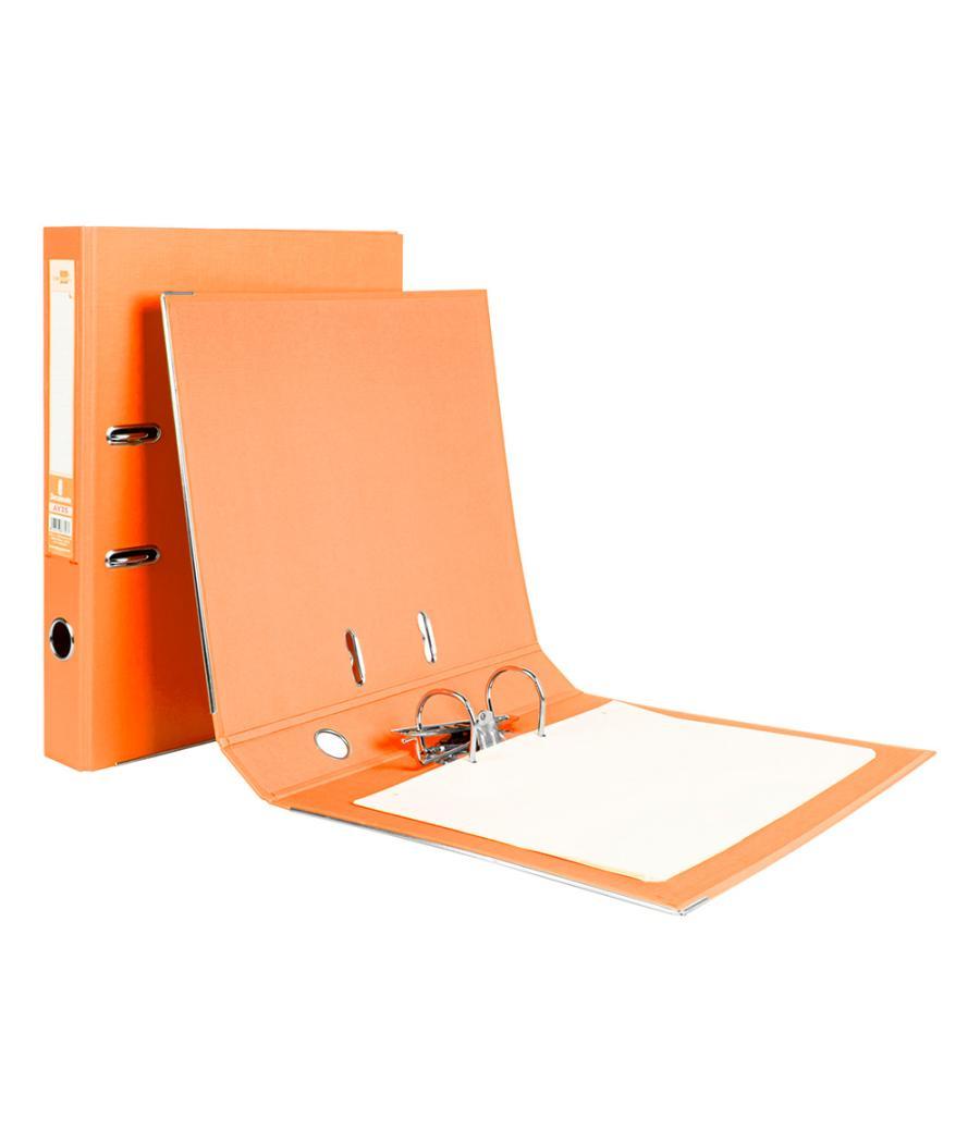 Archivador de palanca liderpapel folio documenta forrado pvc con rado lomo 52 mm naranja compresor metélico