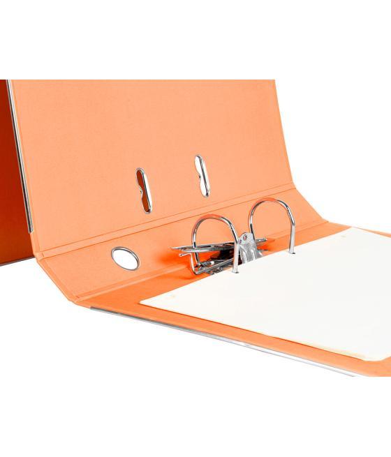 Archivador de palanca liderpapel folio documenta forrado pvc con rado lomo 52 mm naranja compresor metélico