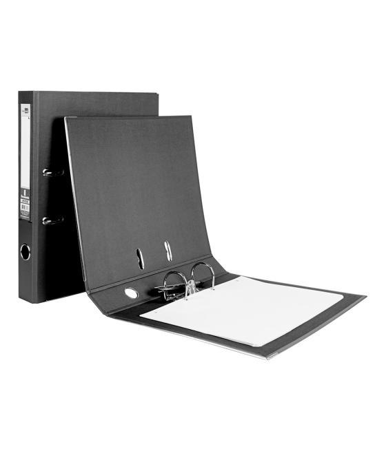 Archivador de palanca liderpapel folio documenta forrado pvc con rado lomo 52 mm negro compresor metélico