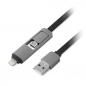 1life - cable microusb + adaptador lightning (iphone) - 2 en 1 - comp. carga rápida