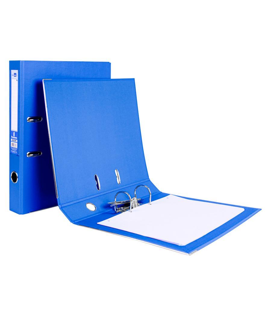 Archivador de palanca liderpapel folio documenta forrado pvc con rado lomo 52 mm azul compresor metélico