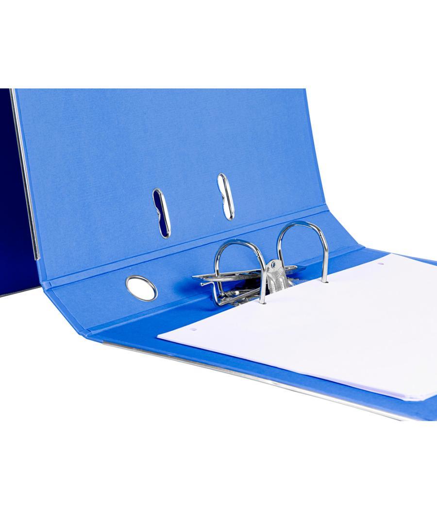 Archivador de palanca liderpapel folio documenta forrado pvc con rado lomo 52 mm azul compresor metélico