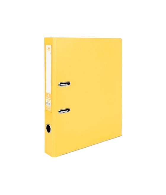 Archivador de palanca liderpapel folio documenta forrado pvc con rado lomo 52 mm amarillo compresor