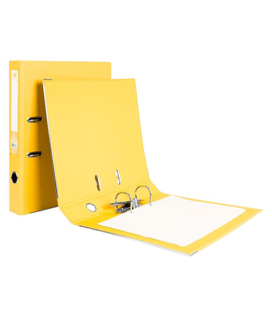 Archivador de palanca liderpapel folio documenta forrado pvc con rado lomo 52 mm amarillo compresor