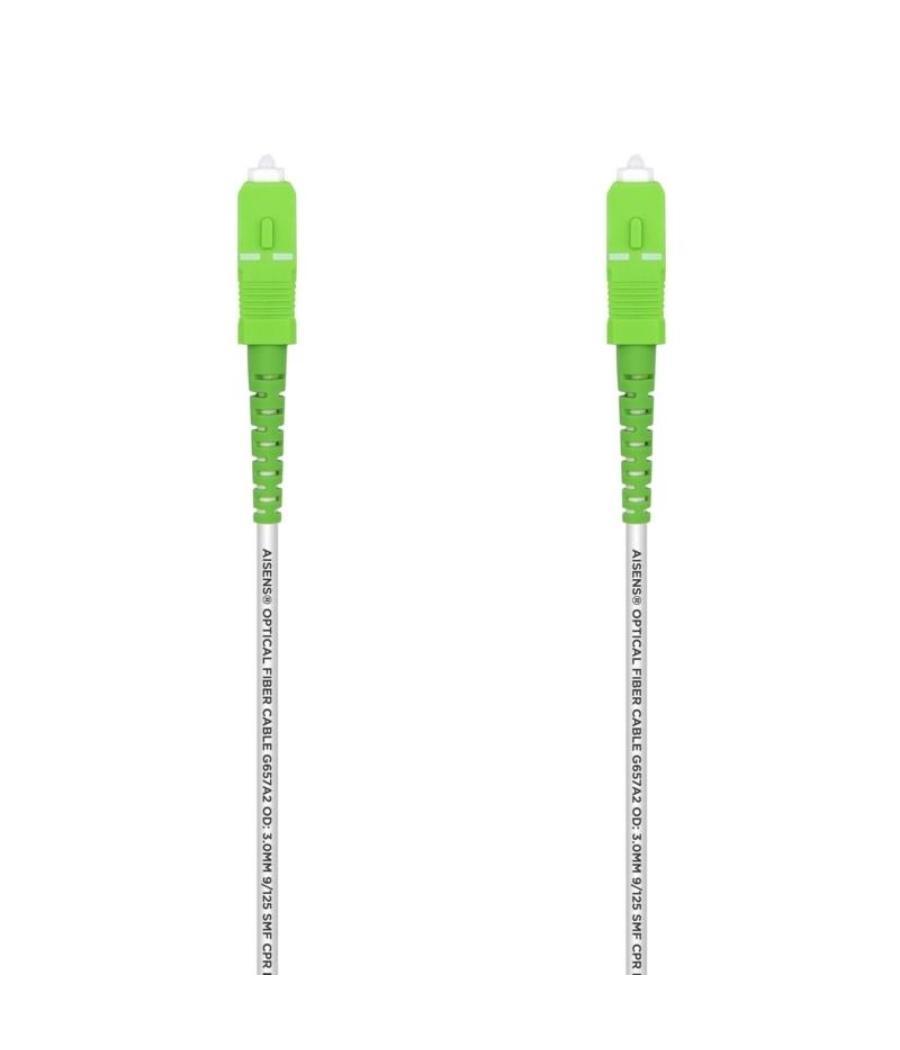 Aisens cable fibra óptica latiguillo g657a2 3.0 9/125 smf simplex cpr dca lszh,sc/apc-sc/apc, blanco 1.0m