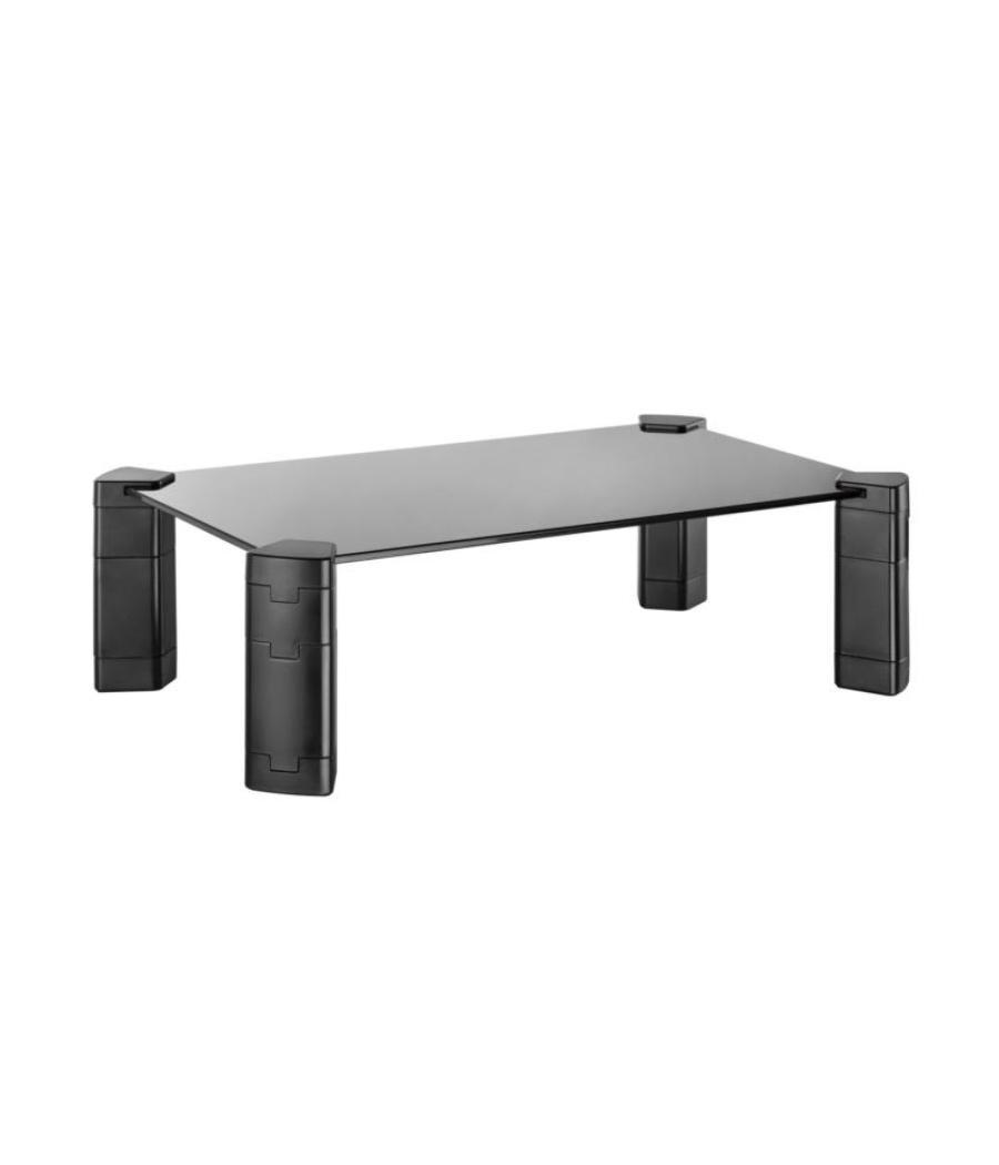 Aisens soporte elevador cristal para monitor/portatil negro