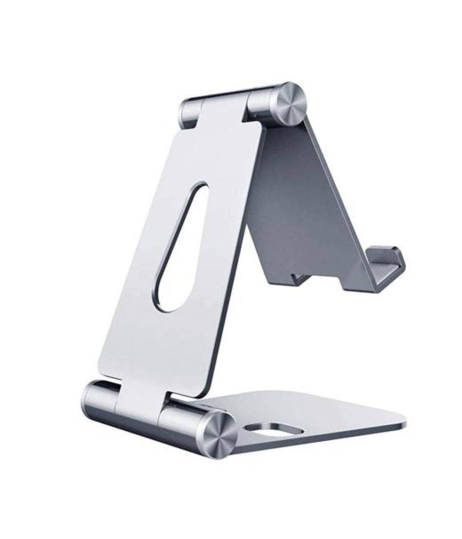 Aisens soporte de sobremesa tamaño m ajustable 2 pivotes para movil/tablet plata