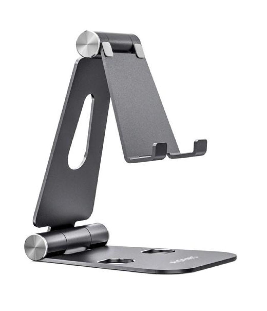 Aisens soporte de sobremesa tamaño xl ajustable 2 pivotes para movil/tablet gris