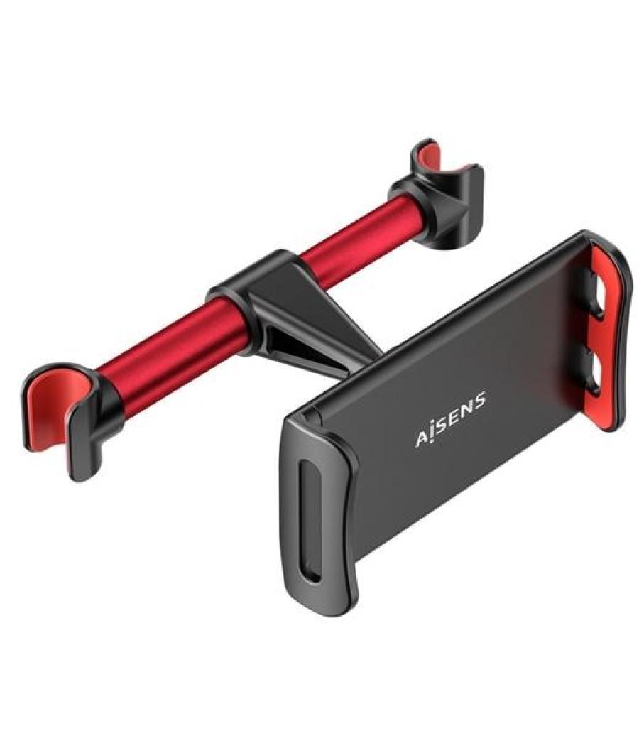 Aisens soporte de coche ajustable 1 pivote para reposacabezas para telefono/tablet negro/rojo