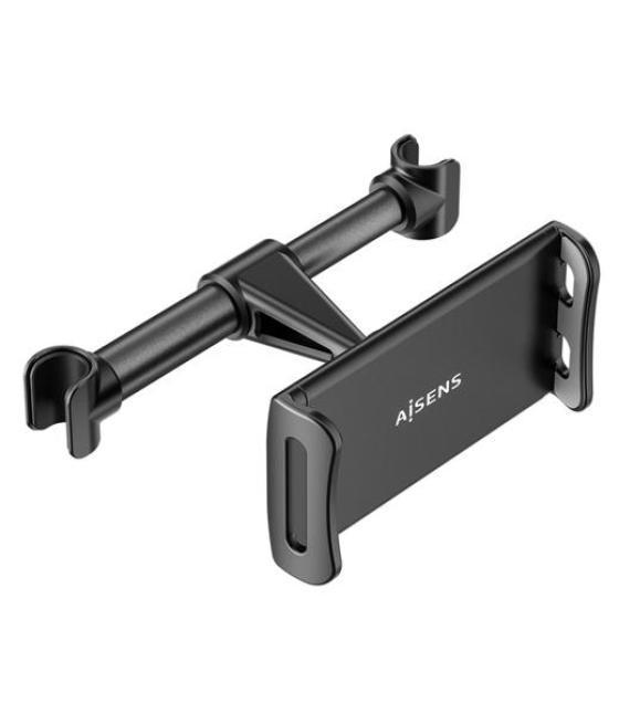 Aisens soporte de coche ajustable 1 pivote para reposacabezas para telefono/tablet negro
