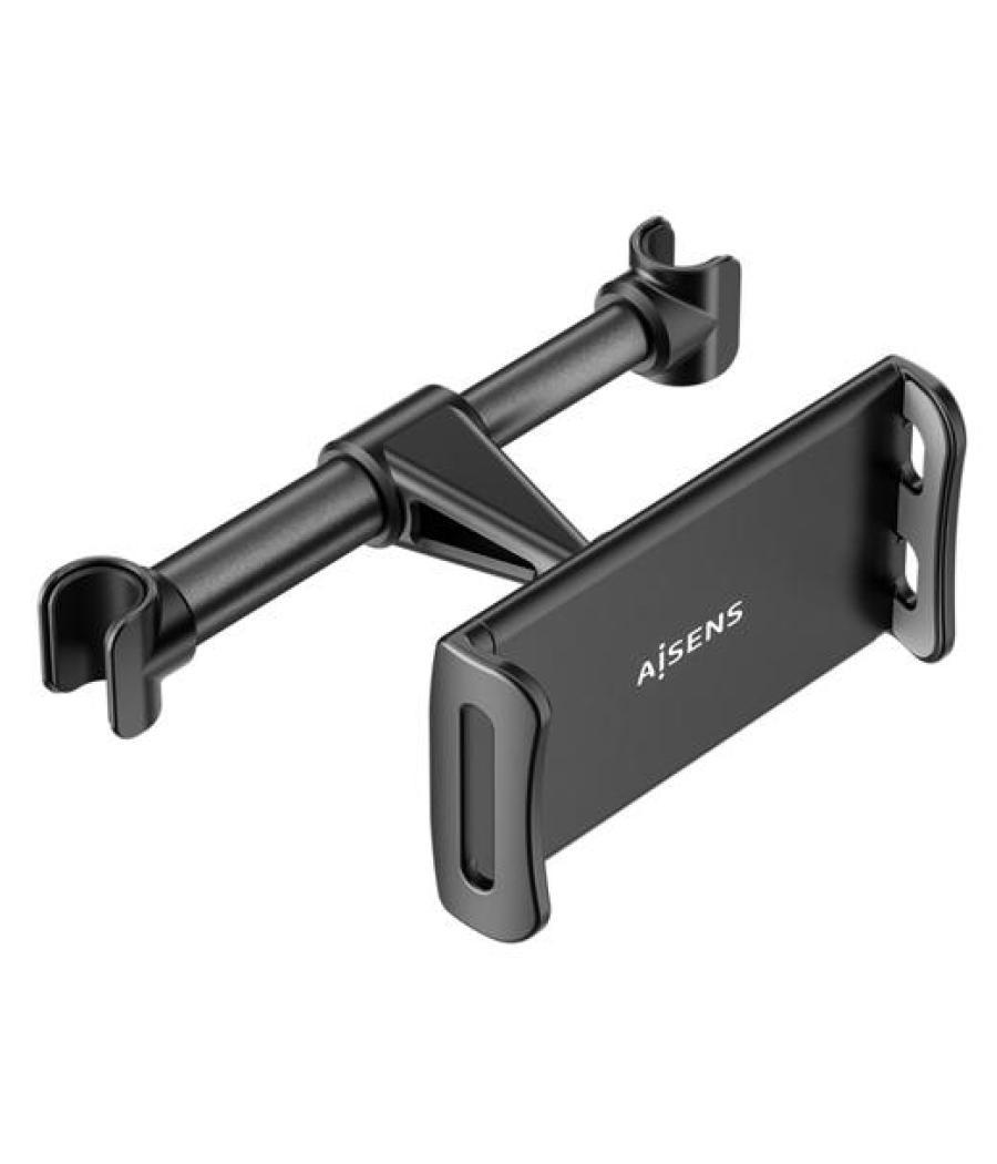 Aisens soporte de coche ajustable 1 pivote para reposacabezas para telefono/tablet negro
