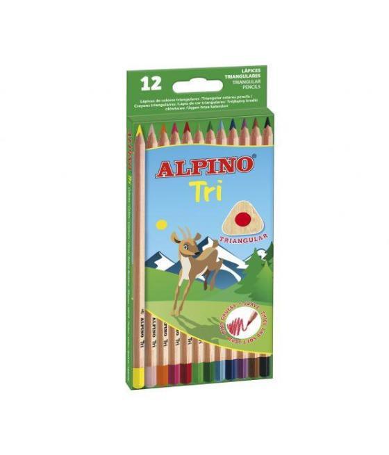 Alpino lápices de colores tri 175mm estuche de 12 c/surtidos