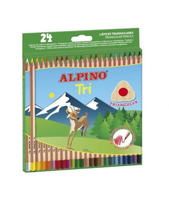 Alpino lápices de colores tri 175mm estuche de 24 c/surtidos