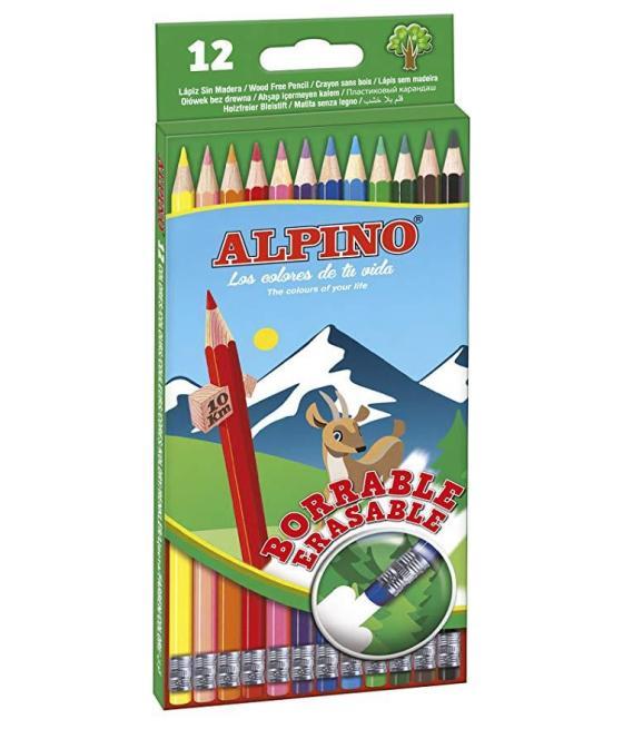 Alpino lápices de colores borrables 177mm estuche de 12 c/surtidos