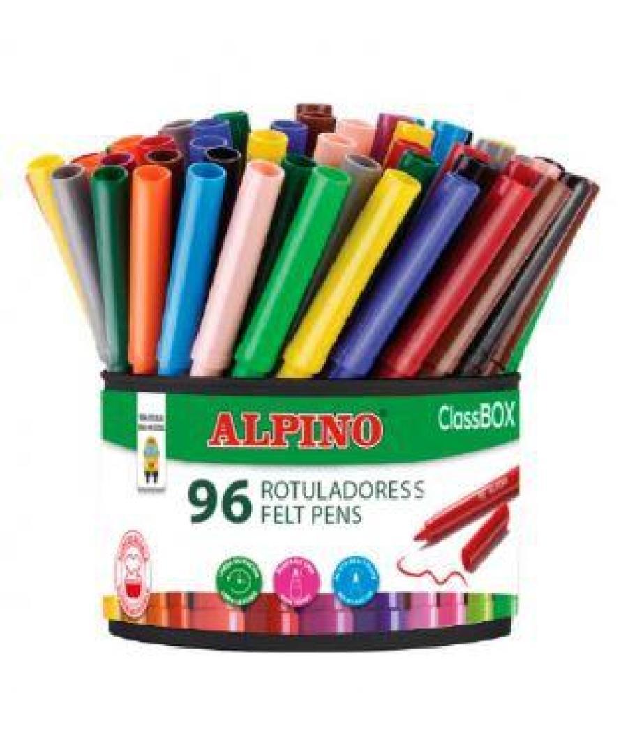 Alpino rotuladores classbox formato escolar bote de 96 c/surtidos