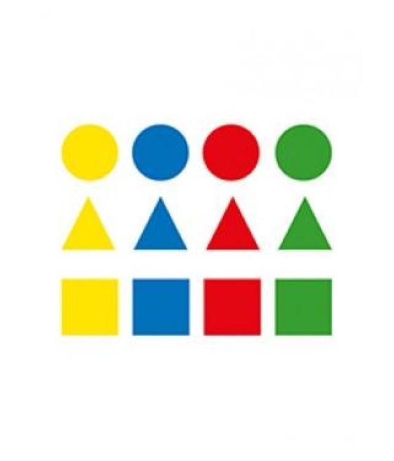 Apli gomets geométricos pequeños permanentes colores surtidos -blister de 12h-