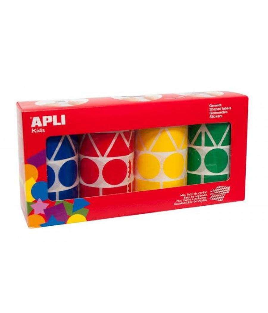 Apli gomets geométricos caja 4 rollos formas y colores surtidos -5428 unidades-