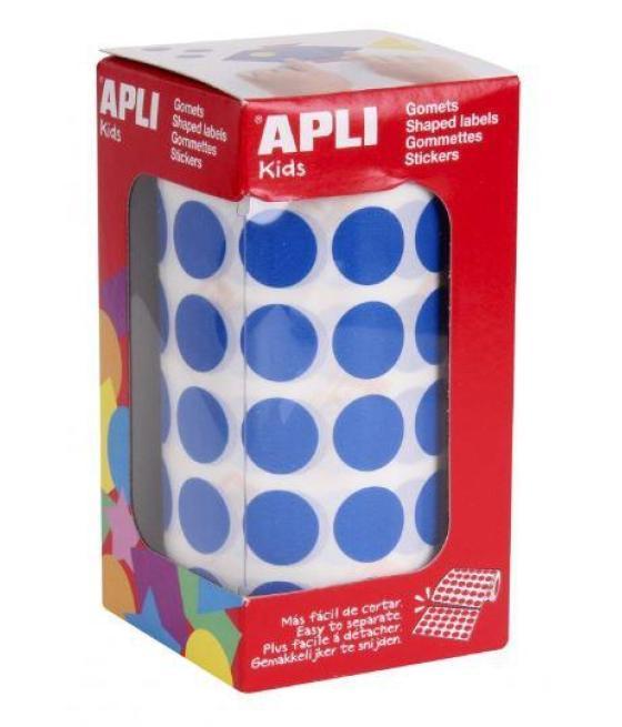 Apli gomets redondos 10,5mm rollo azul -rollo 5192 unidades-