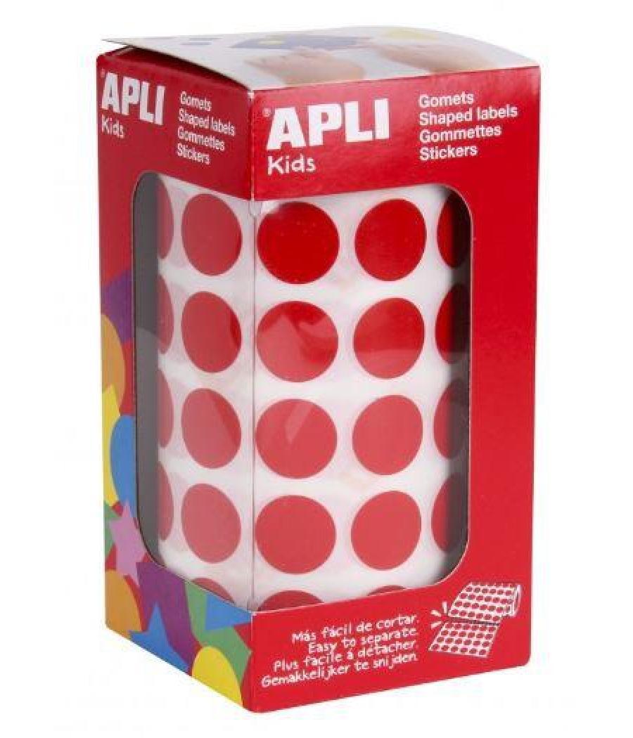 Apli gomets redondos 10,5mm rollo rojo -rollo 5192 unidades-