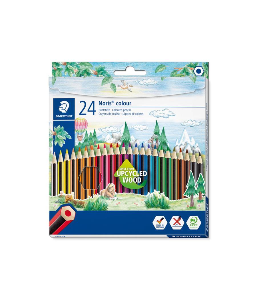 Lápices de colores staedtler wopex ecologico 24 colores en caja de cartón