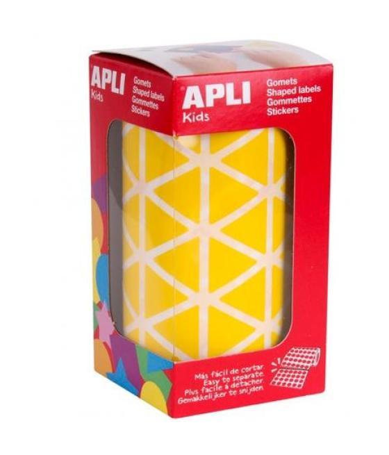 Apli gomets triangulares 20mm rollo amarillo -rollo 2832 unidades-