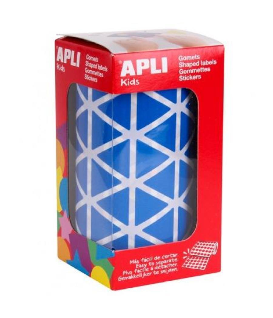 Apli gomets triangulares 20mm rollo azul -rollo 2832 unidades-