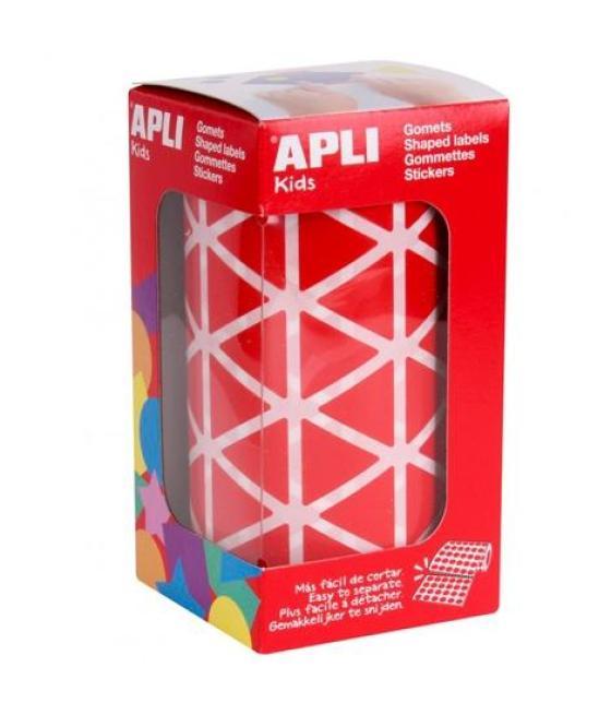 Apli gomets triangulares 20mm rollo rojo -rollo 2832 unidades-