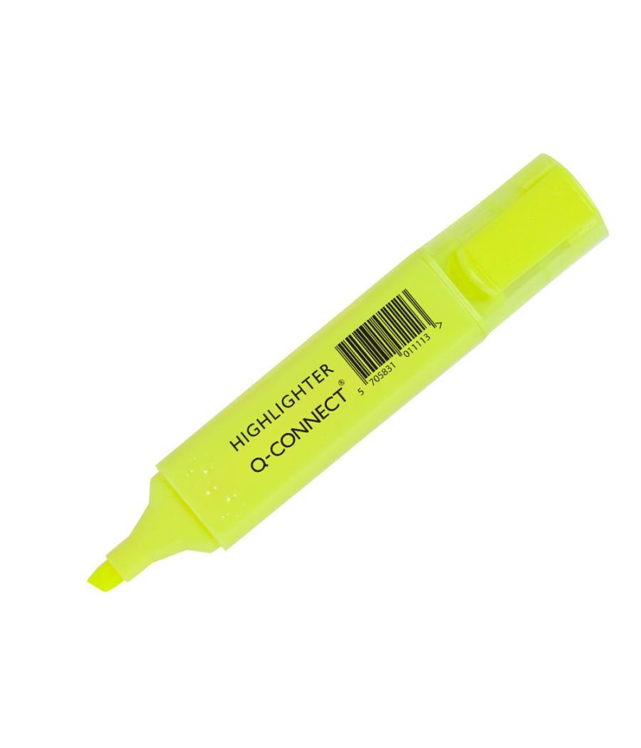 Rotulador q-connect fluorescente punta biselada caja de 6 unidades colores surtidos