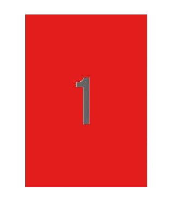 Apli etiquetas adhesivas 210x297mm inkjet/láser c/rectos 1 x 20h rojo