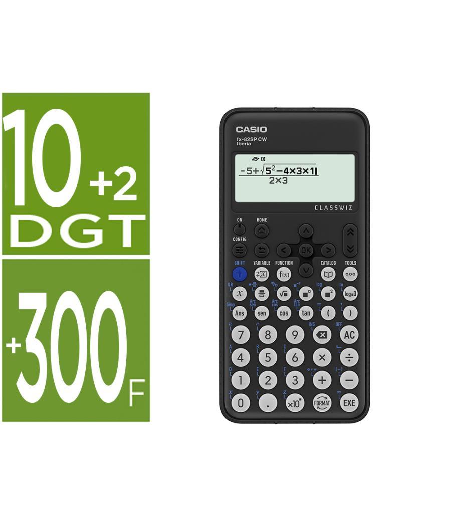 Calculadora casio fx-82sp cw iberia classwiz cientifica + 300 funciones 9 memorias con tapa