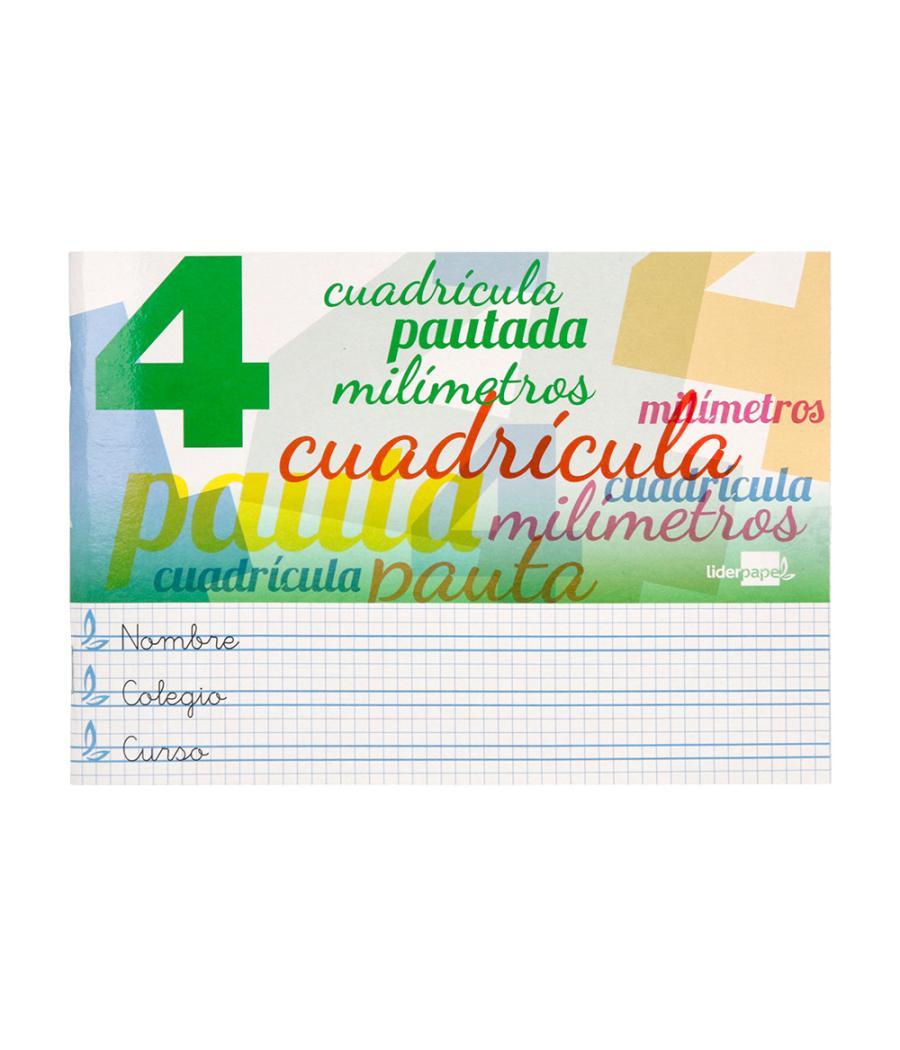 Libreta liderpapel pautaguia tapa cartóncillo 32 hojas din a5 70 g cuadriculado pautado 4 mm apaisado con margen