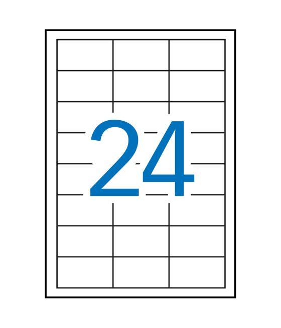 Apli etiquetas removibles 64,6x33,8mm inkjet/láser c/romos 24 x 100h blanco