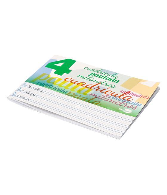 Libreta liderpapel pautaguia tapa cartóncillo 32 hojas din a5 70 g cuadriculado pautado 4 mm apaisado con margen