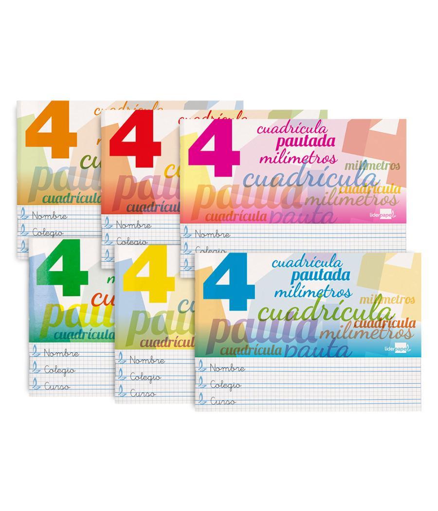 Libreta liderpapel pautaguia tapa cartóncillo 32 hojas din a5 70 g cuadriculado pautado 4 mm apaisado con margen