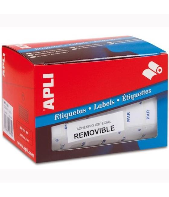 Apli etiquetas removibles para precios impresas "pvp" 12x18mm escritura manual rollo de 3360 blanco