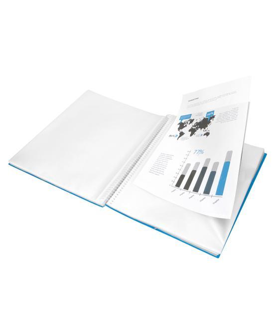 Carpeta liderpapel escaparate con espiral 20 fundas polipropileno din a5 azul