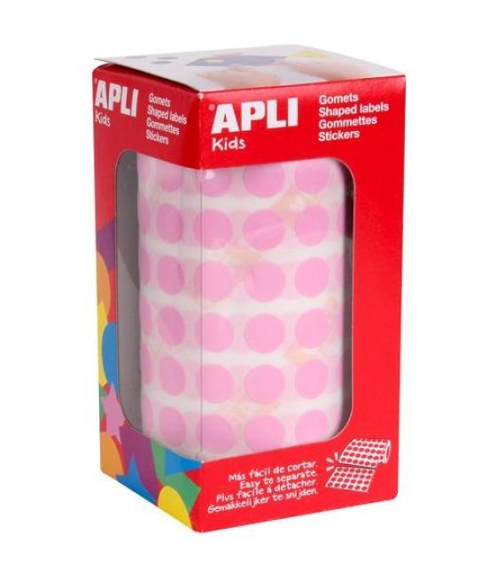 Apli gomets permanentes redondos ø10,5mm rollo de 5192 rosa