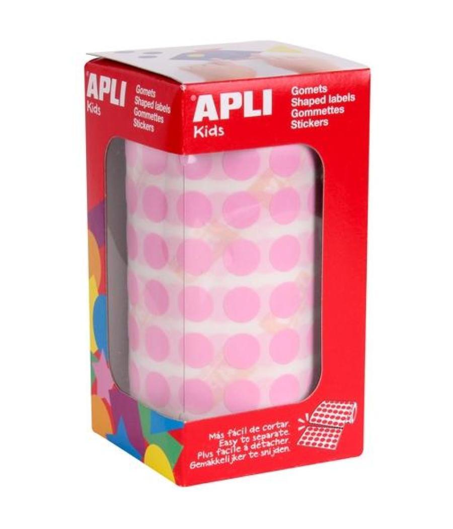 Apli gomets permanentes redondos ø10,5mm rollo de 5192 rosa