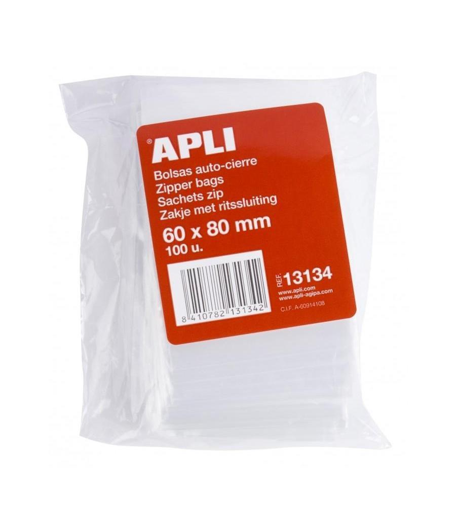 Apli bolsas autocierre 60x80mm pack de 100 bolsas