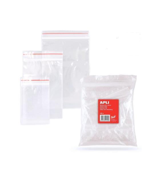 Apli bolsas autocierre 80x120mm pack de 100 bolsas