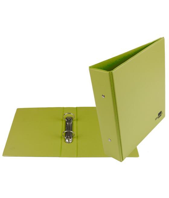 Carpeta de 2 anillas 40 mm redondas liderpapel a5 cartón forrado pvc verde pistacho