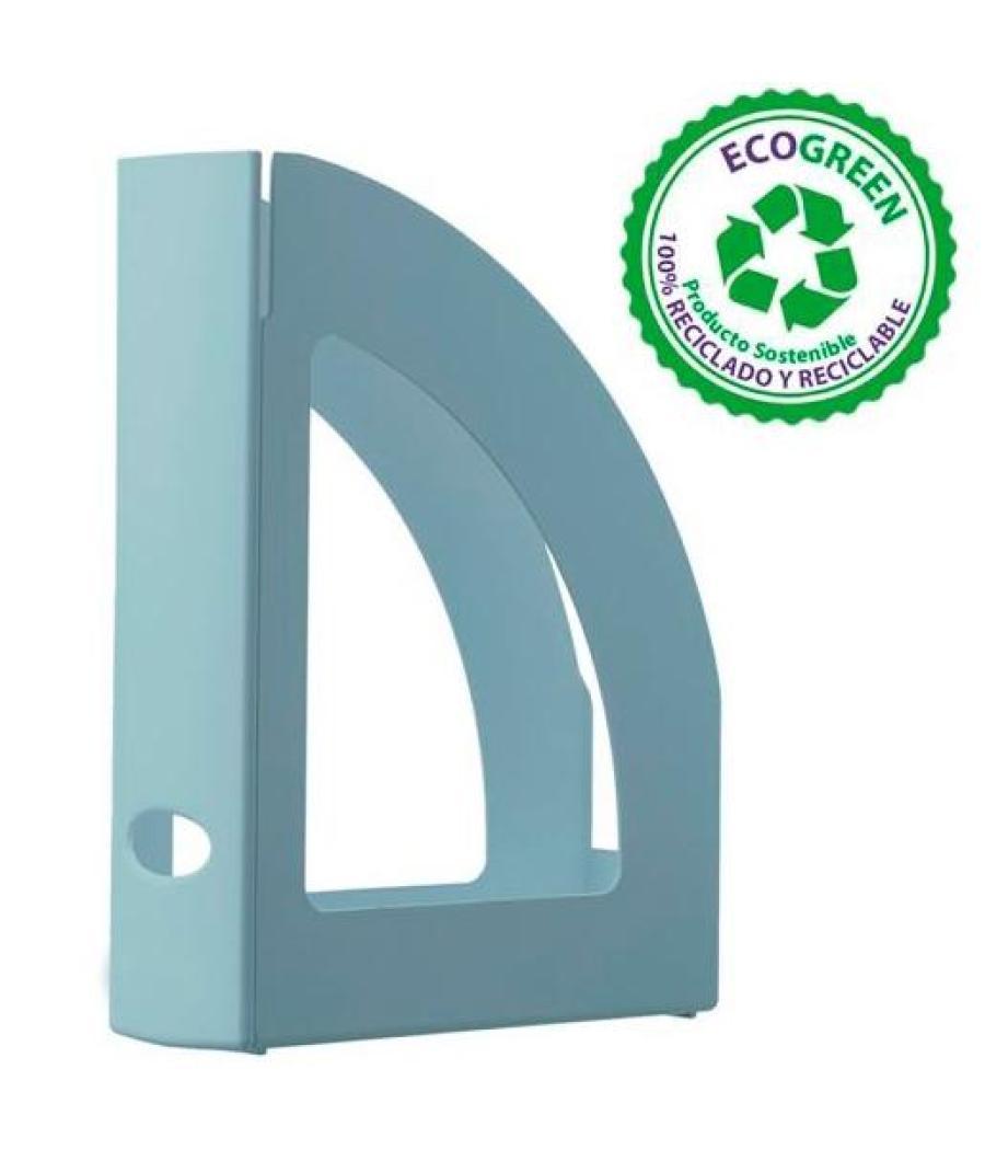 Archivo 2000 cajetín ecogreen lomo ollao 80mm 250x80x320mm reciclado azul pastel