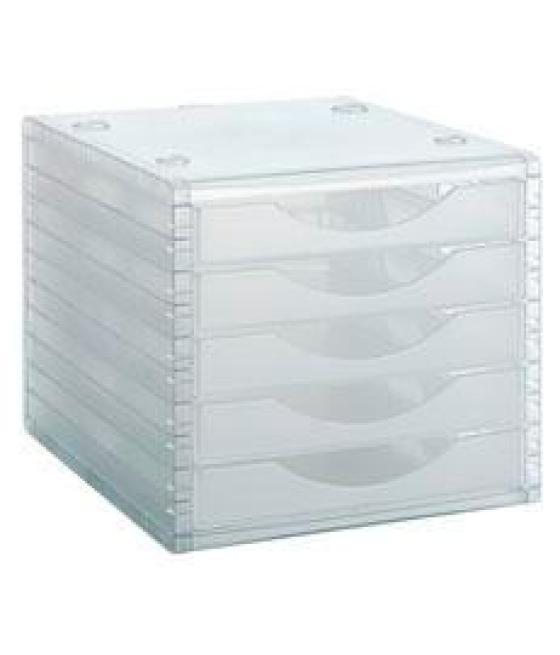 Archivo 2000 módulo archivotec 5 cajones válido para formato din a4, fólio y subcarpeta 340x270x260 mm cristal traslúcido