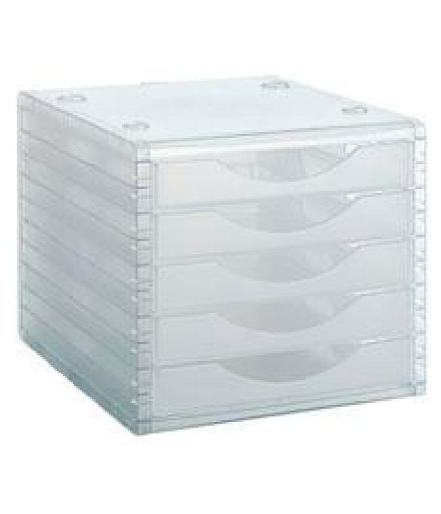Archivo 2000 módulo archivotec 5 cajones válido para formato din a4, fólio y subcarpeta 340x270x260 mm cristal traslúcido
