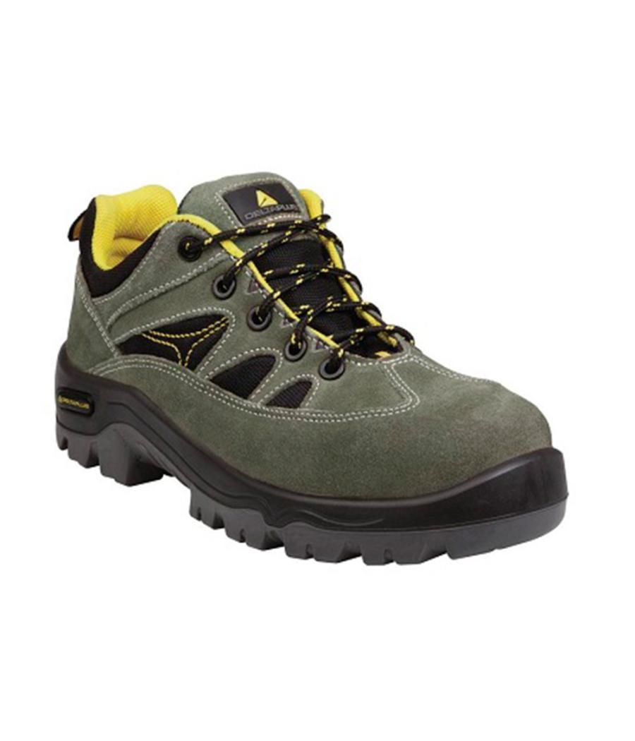 Zapatos de seguridad deltaplus trek de piel serraje puntera y suela composite verde talla 43