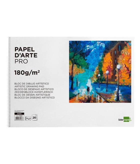 Bloc dibujo liderpapel artístico espiral 460x325mm 20 hojas 180gr/m2 sin recuadro perforado