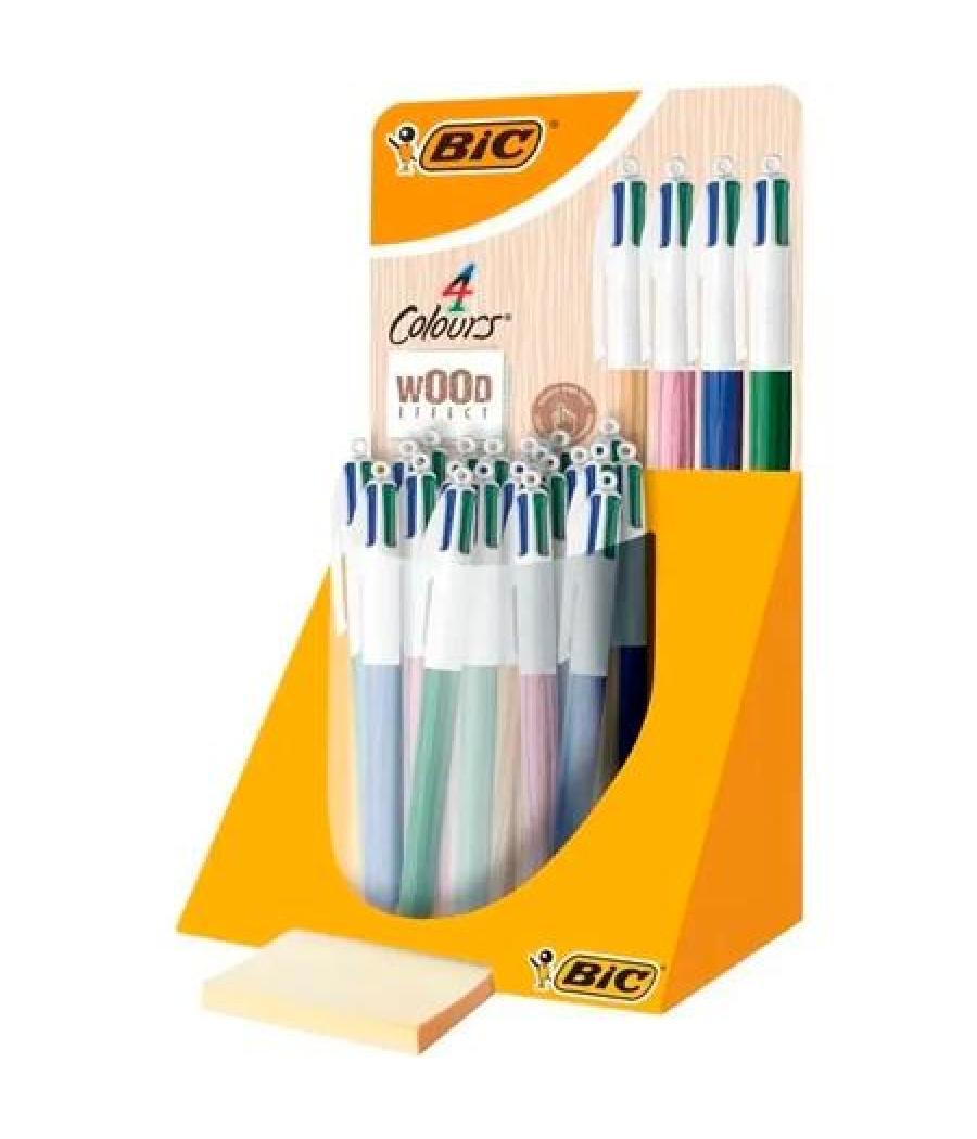 Bic bolígrafo 4 colores wood effect expositor 30 c/surtidos