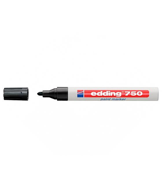 Rotulador edding punta fibra 750 negro punta redonda 2-4 mm