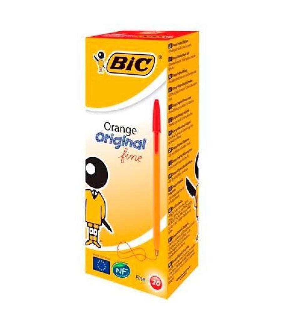 Bic naranja bolígrafo original fine rojo caja -20u-